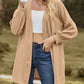 Textured Open Front Dropped Shoulder Cardigan