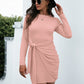 Tied Long Sleeve Mini Dress