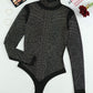 Rhinestone Mock Neck Long Sleeve Bodysuit