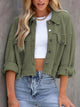 Button Up Long Sleeve Jacket Moss
