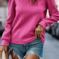 Texture Round Neck Long Sleeve Sweatshirt