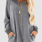 V-Neck Long Sleeve Sweatshirt with Pockets