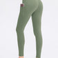 Wide Waistband Slim Fit Long Sports Pants with Pocket