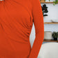 FAM-FAM Ruched Mock Neck Long Sleeve T-Shirt