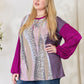 Celeste Full Size Color Block Printed Long Sleeve Top