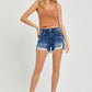 RISEN Full Size High Rise Distressed Denim Shorts