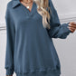 Collared Neck Dropped Shoulder Sweatshirt