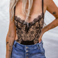 Lace Adjustable Spaghetti Strap Tied Bodysuit