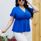 Plus Size Surplice Neck Babydoll Blouse