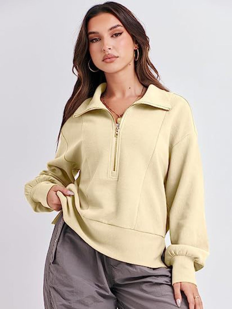 Half Zip Up Collared Sweatshirts