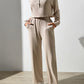 Half Button Long Sleeve Top and Pants Set