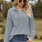 Johnny Collar Dropped Shoulder Blouse