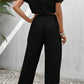 Round Neck Short Sleeve Top and Pants Set