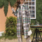 MeiMei Plaid Button Up Dropped Shoulder Coat