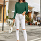 Round Neck Long Sleeve Blouse