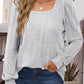 Square Neck Long Sleeve Top