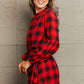 Plaid Tie Waist Balloon Sleeve Mini Dress