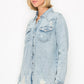 RISEN Button Up Distressed Denim Shirt