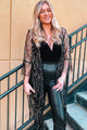 Sequin Open Front Sheer Cardigan Black