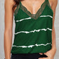 Shiny Lace Detail V-Neck Cami