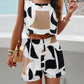 Printed Cropped Tank and Shorts Set