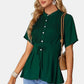 Tied Round Neck Short Sleeve Blouse