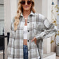 Mandy Pocketed Plaid Collared Neck Long Sleeve Shirt