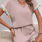 V-Neck Tassel Decor Top and Shorts Set