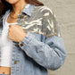 GeeGee Full Size Washed Denim Camo Contrast Jacket