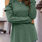 Round Neck Ruffled Cold-Shoulder Blouse