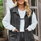 Button Front Sleeveless Denim Jacket