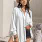 Openwork Button Up Long Sleeve Shirt