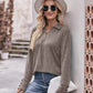 Mandy Decorative Button Johnny Collar Long Sleeve Blouse