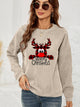 MERRY CHRISTMAS Graphic Sweatshirt Beige
