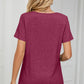 Ruched Heathered Short Sleeve T-Shirt