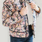 Floral Button Up Long Sleeve Winter Coat