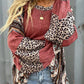 Leopard Round Neck Long Sleeve Sweatshirt