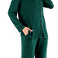 Collared Neck Long Sleeve Loungewear Set with Pockets