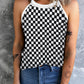 Checkered Grecian Neck Tank