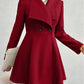 Collared Neck Button Up Long Sleeve Coat