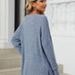 Ribbed Round Neck Long Sleeve T-Shirt