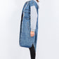 American Bazi Contrast Longline Hooded Denim Jacket