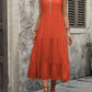 Decorative Button Notched Sleeveless Dress