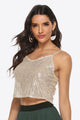 Sequin Cropped Cami Gold One Size