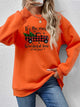 Graphic Round Neck Long Sleeve Sweatshirt Pumpkin