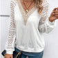 Lace V-Neck Raglan Sleeve Top