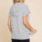 Culture Code Full Size Striped Short Sleeve Hooded Top