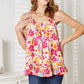 Double Take Floral Scoop Neck Ruffle Hem Cami