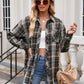 Mandy Pocketed Plaid Collared Neck Long Sleeve Shirt