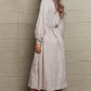 Printed Tie Waist Long Sleeve Dress